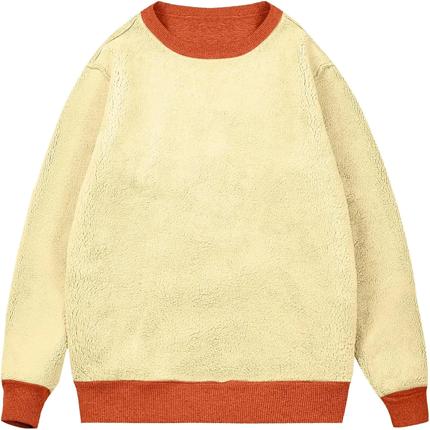 Thermal Shirts for Men Sherpa Lined Pullover Sweatshirt Crewneck Warm Long Sleeve Shirt Winter Fleece Sweatshirts