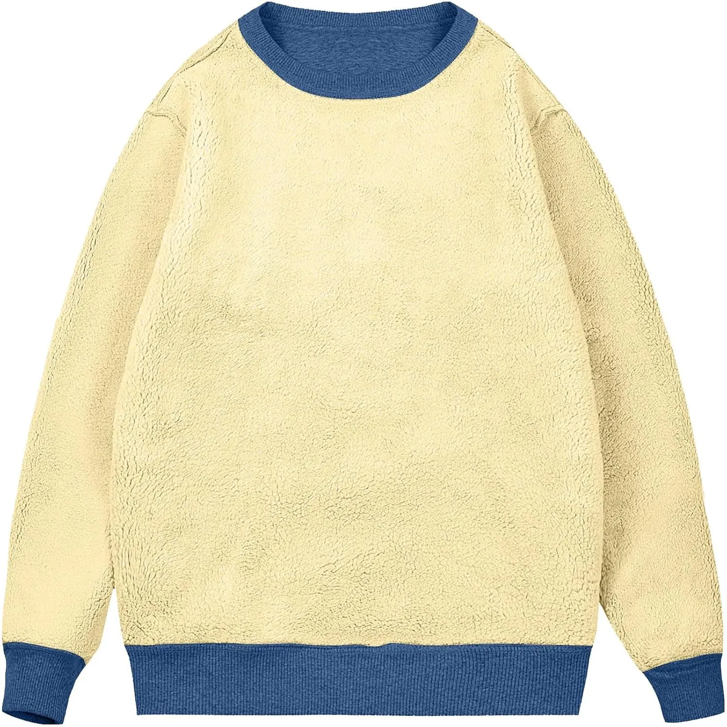 Thermal Shirts for Men Sherpa Lined Pullover Sweatshirt Crewneck Warm Long Sleeve Shirt Winter Fleece Sweatshirts