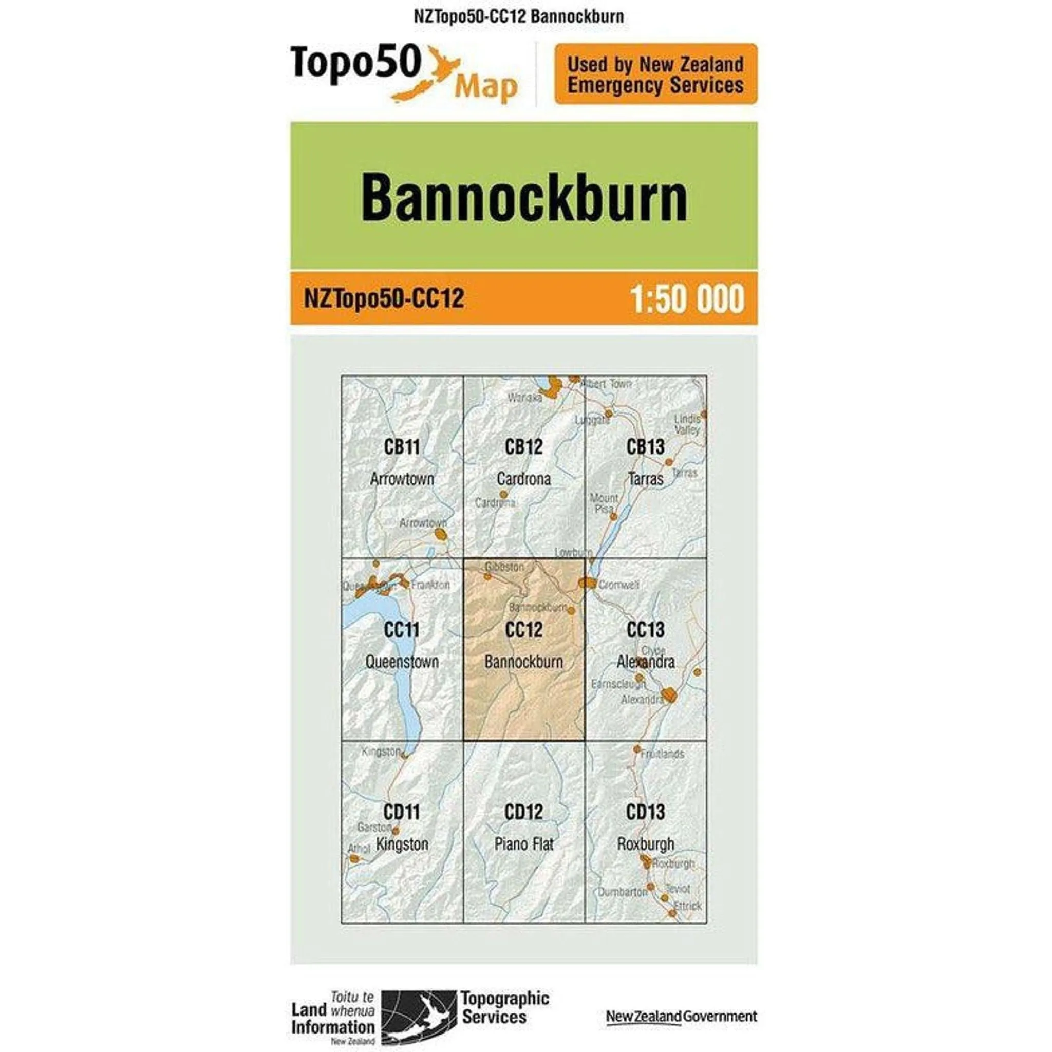 Topo Map 50 Bannockburn CC12