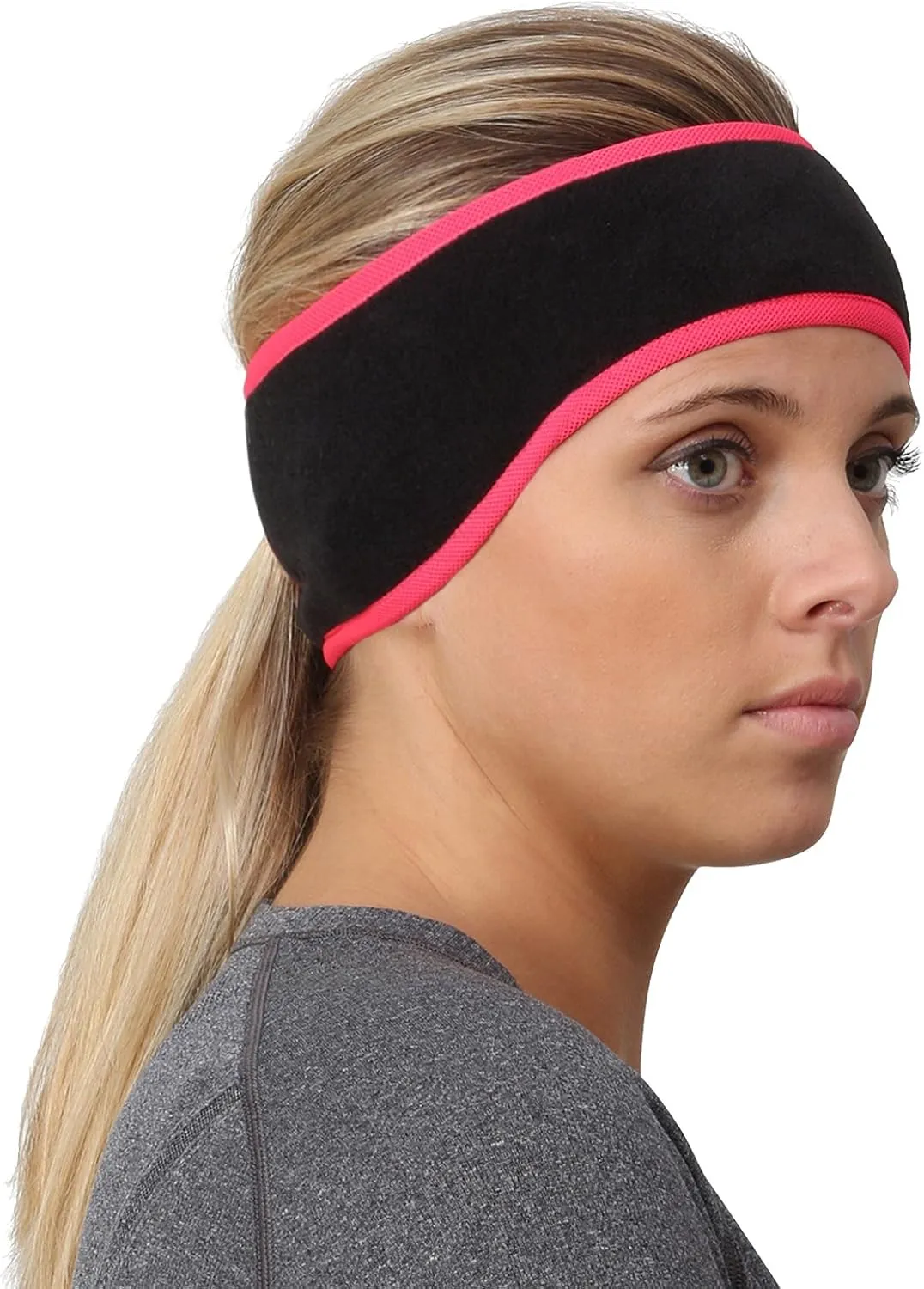 TrailHeads Womens Ponytail Headband | Fleece Earband | Winter Running Headband