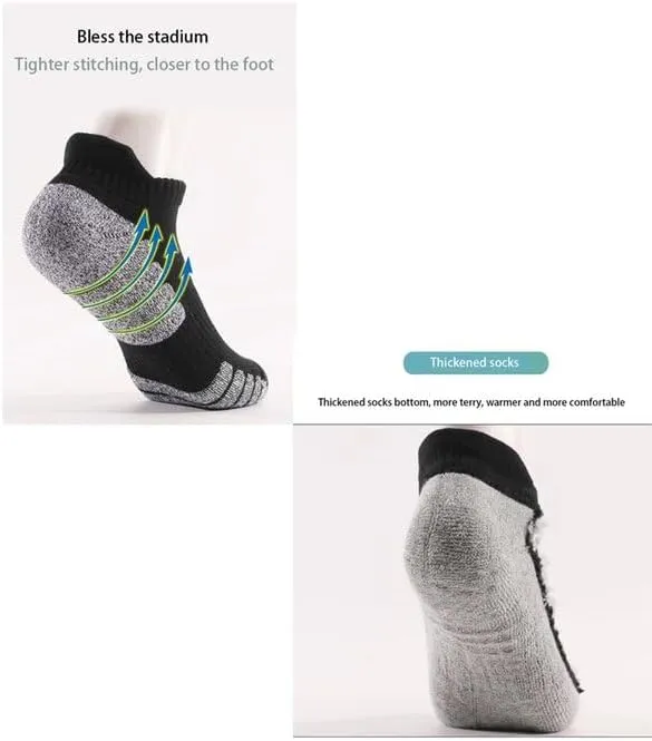 Unisex 6 Pair Running Socks with Arch Compression Support,Breathable Thick Low Cut No Show Athletic Hiking Sock.