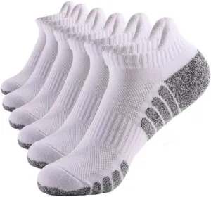 Unisex 6 Pair Running Socks with Arch Compression Support,Breathable Thick Low Cut No Show Athletic Hiking Sock.