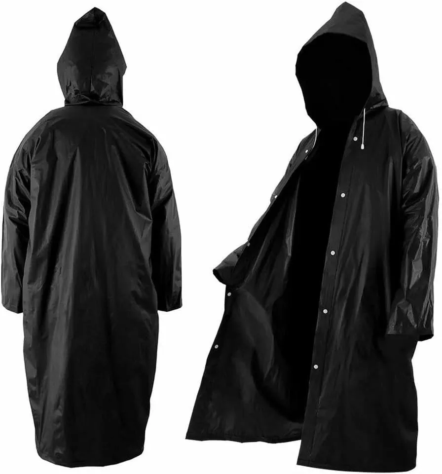 Unisex Raincoat Thickened Raincoat Women Waterproof Men Black Camping Waterproof Rainwear