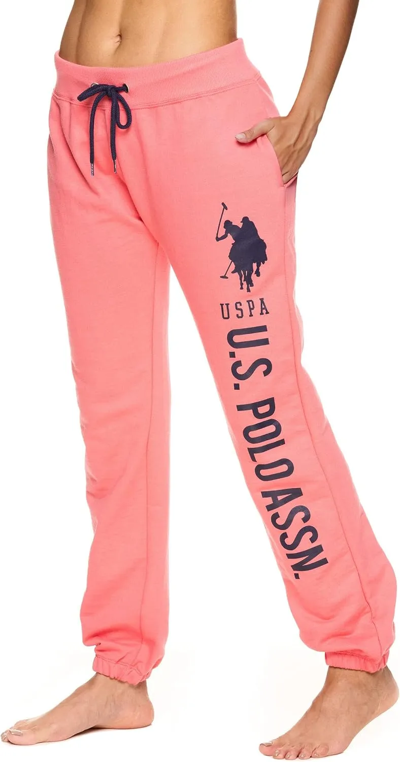 U.S. Polo Assn. Essentials Womens Sweatpants with Pockets, Comfy and Breathable French Terry Joggers for Women