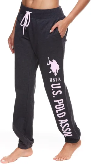 U.S. Polo Assn. Essentials Womens Sweatpants with Pockets, Comfy and Breathable French Terry Joggers for Women