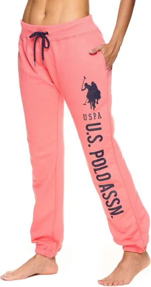 U.S. Polo Assn. Essentials Womens Sweatpants with Pockets, Comfy and Breathable French Terry Joggers for Women