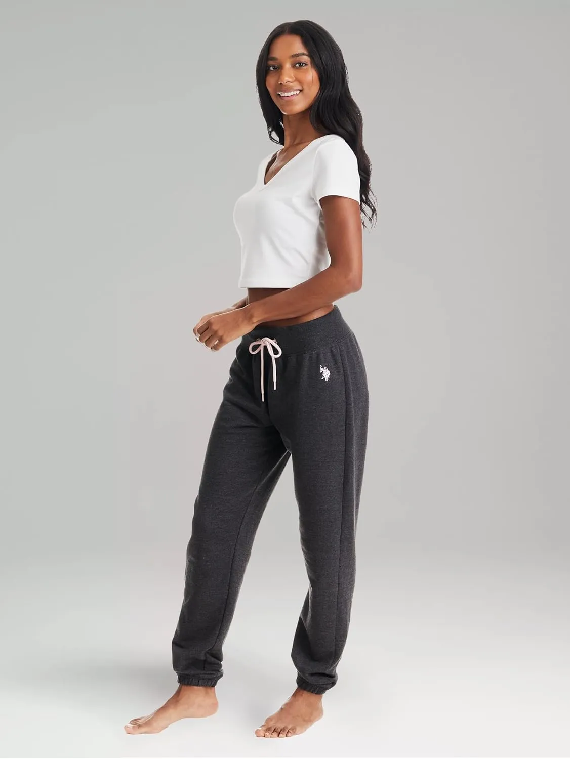 U.S. Polo Assn. Womens Sweatpants - French Terry Lounge Pants Sweats - Breathable, Comfy Joggers for Women No Pockets