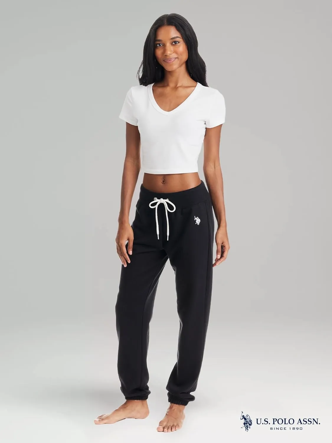 U.S. Polo Assn. Womens Sweatpants - French Terry Lounge Pants Sweats - Breathable, Comfy Joggers for Women No Pockets