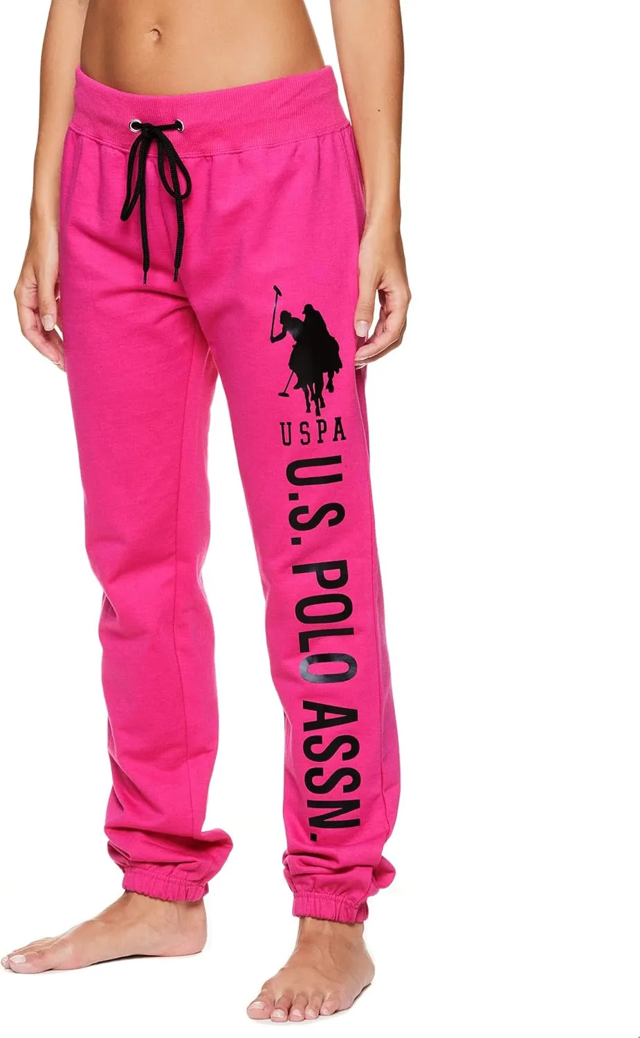 U.S. Polo Assn. Womens Sweatpants - Women Joggers Sweats with Logo Print - French Terry Poly-Cotton