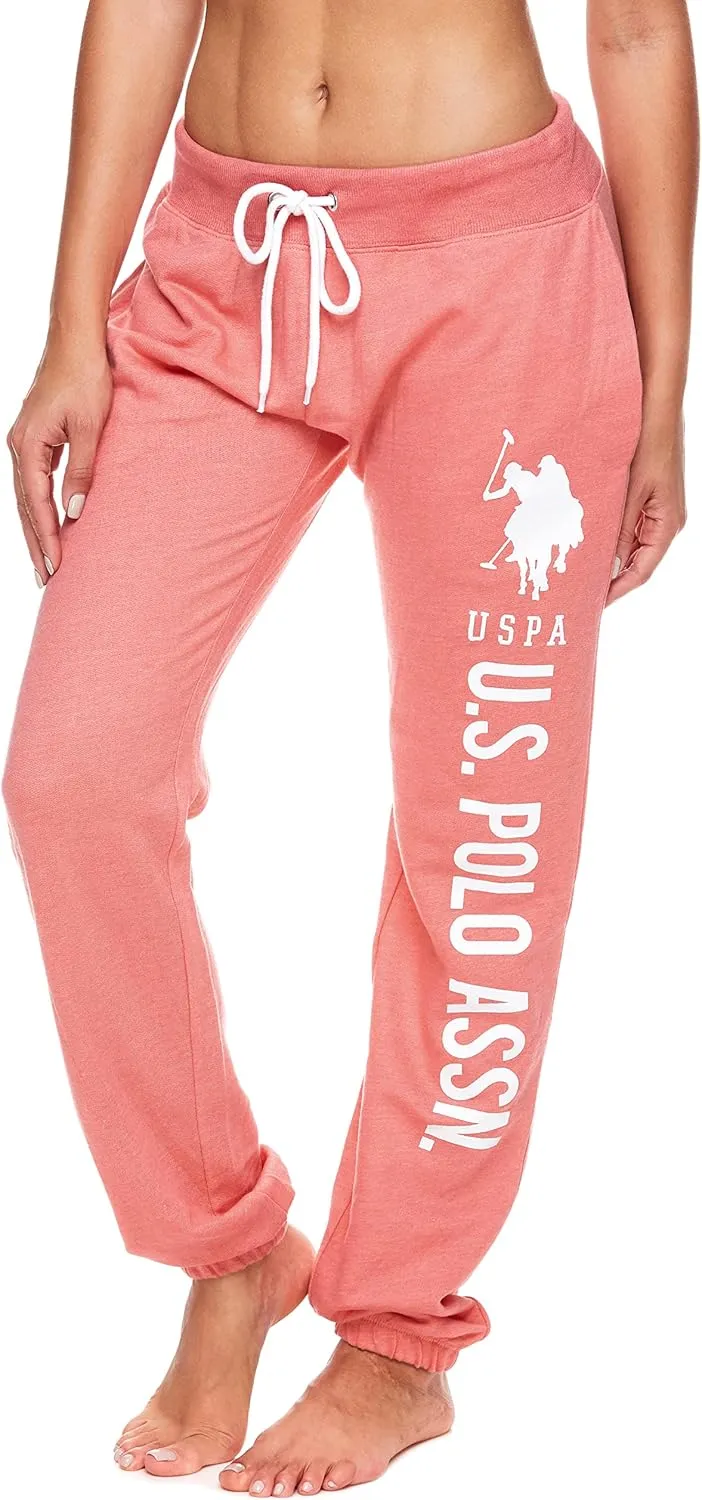 U.S. Polo Assn. Womens Sweatpants - Women Joggers Sweats with Logo Print - French Terry Poly-Cotton