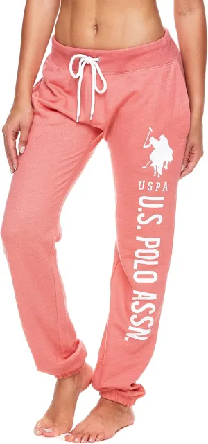 U.S. Polo Assn. Womens Sweatpants - Women Joggers Sweats with Logo Print - French Terry Poly-Cotton
