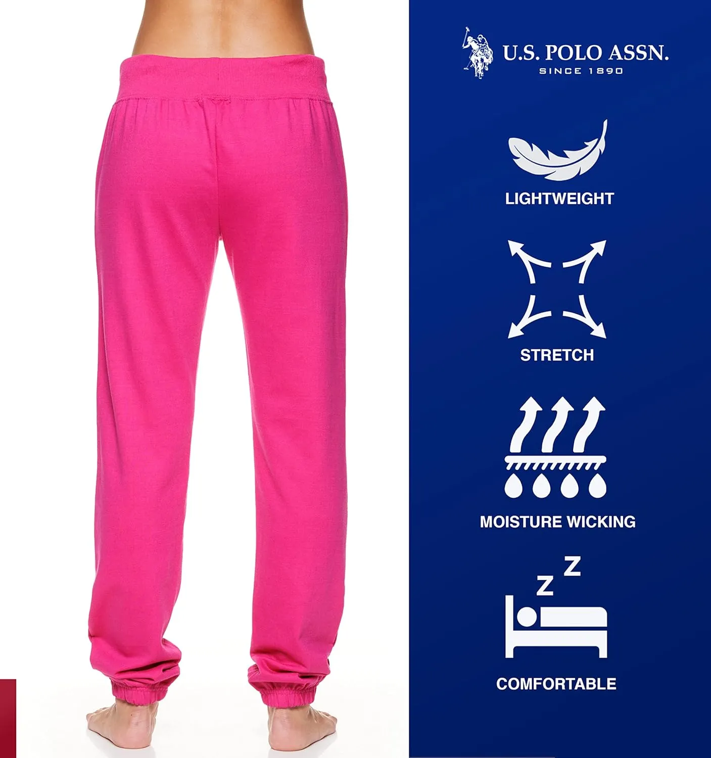 U.S. Polo Assn. Womens Sweatpants - Women Joggers Sweats with Logo Print - French Terry Poly-Cotton
