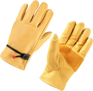 Vintage Unisex Thicken Gloves for Winter Protection Windproof Slip Driving Cycling Gear Yellow Durable Warm Hands Cover for Outdoor Activities