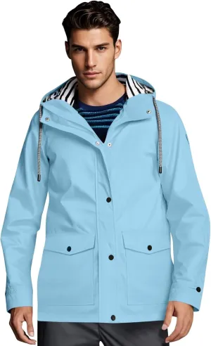 WANZZXCSL Men's Raincoat Waterproof Jacket with Hood Lightweight Rainproof Coat Outdoor Big and Tall Tactical Rain Jacket