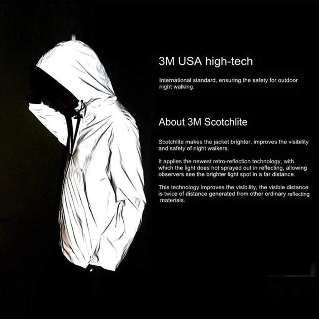 Waterproof Rain Jackets Reflective Lightweight Long Trench Coats for Men Windbreaker Rain Coat Men Men's Jacket Fall