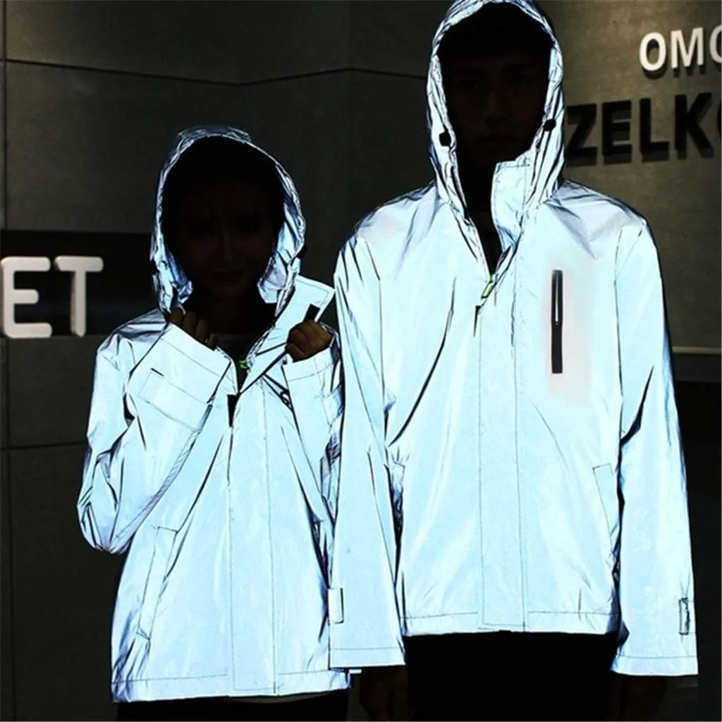 Waterproof Rain Jackets Reflective Lightweight Long Trench Coats for Men Windbreaker Rain Coat Men Men's Jacket Fall