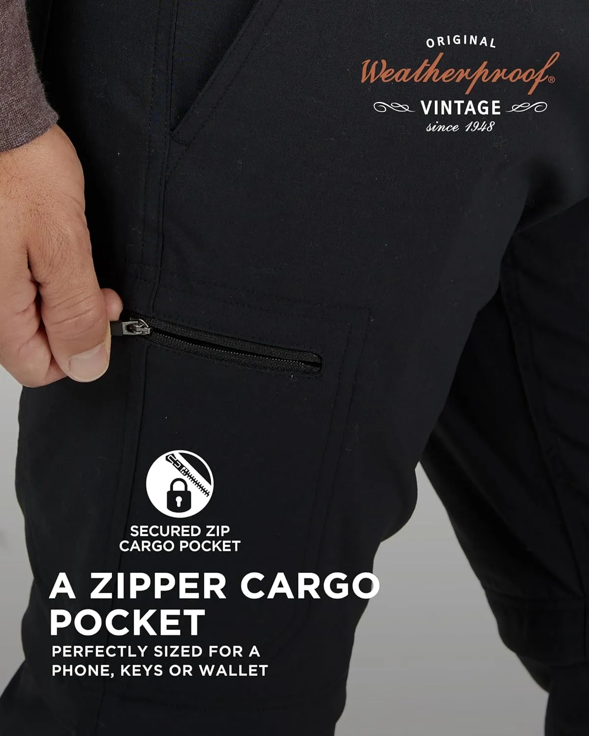 Weatherproof Vintage Mens Convertible Pants - Hiking Pants for Mens with Zip-Off to Short | Mens Utility Hiking Travel Pants