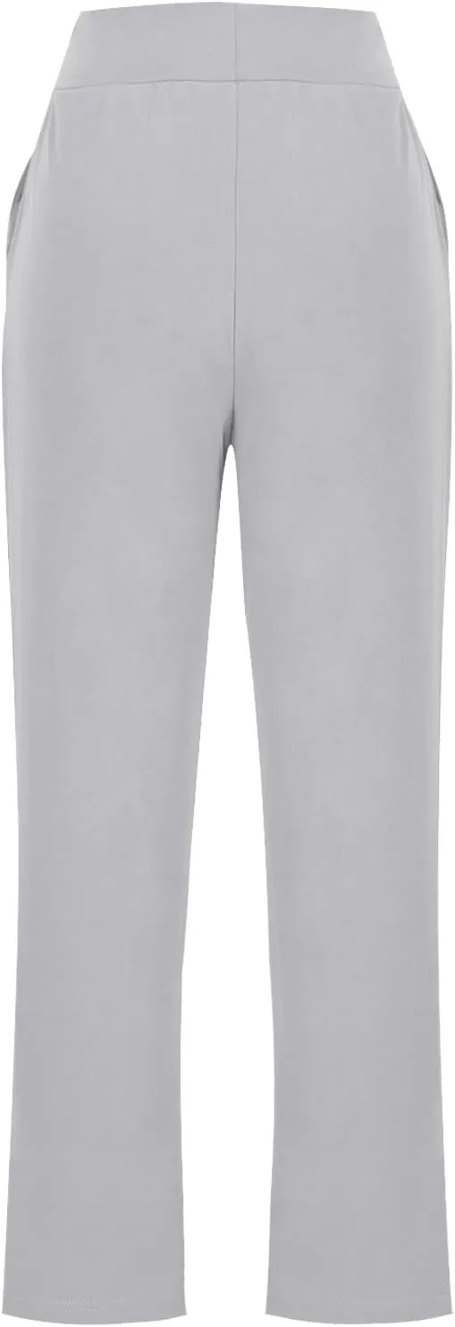 Wide Leg Pants High Waist Workout Pants Wide Straight Leg Sports Trousers Flared Trousers with Pocket for Yoga