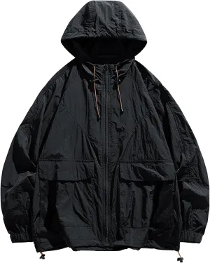 Windbreaker Men Waterproof Big and Tall Lightweight Outerwear for Fishing Golf Hiking Outdoor Work Outerwear