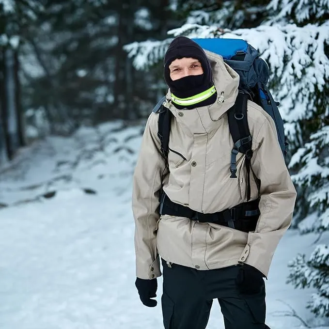 Winter Balaclava High Visibility Polar Fleece Ski Face Mask Men Reflective Windproof Fleece Hat Neck Head Warmer Ski Mask