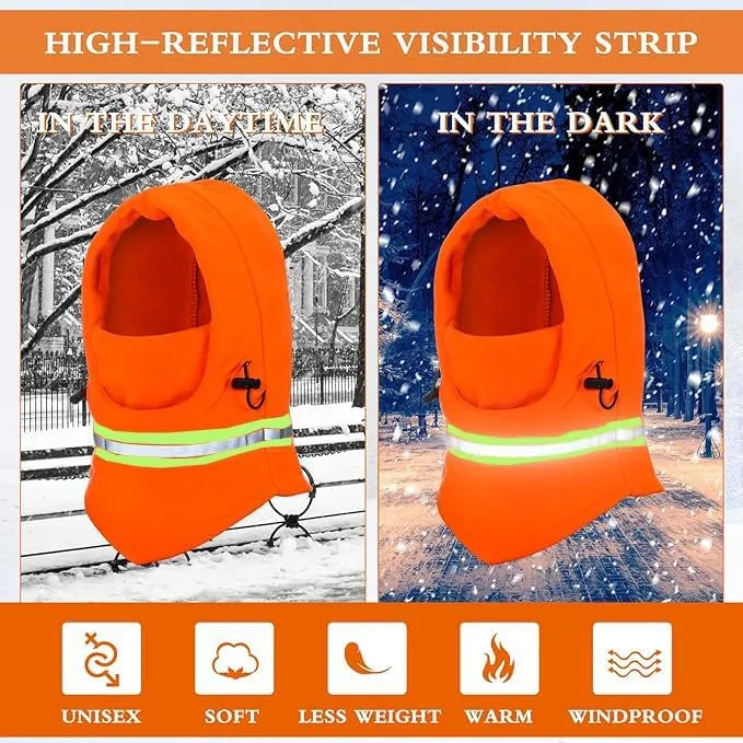 Winter Balaclava High Visibility Polar Fleece Ski Face Mask Men Reflective Windproof Fleece Hat Neck Head Warmer Ski Mask
