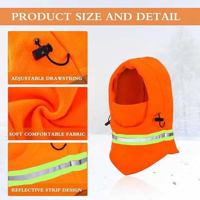 Winter Balaclava High Visibility Polar Fleece Ski Face Mask Men Reflective Windproof Fleece Hat Neck Head Warmer Ski Mask