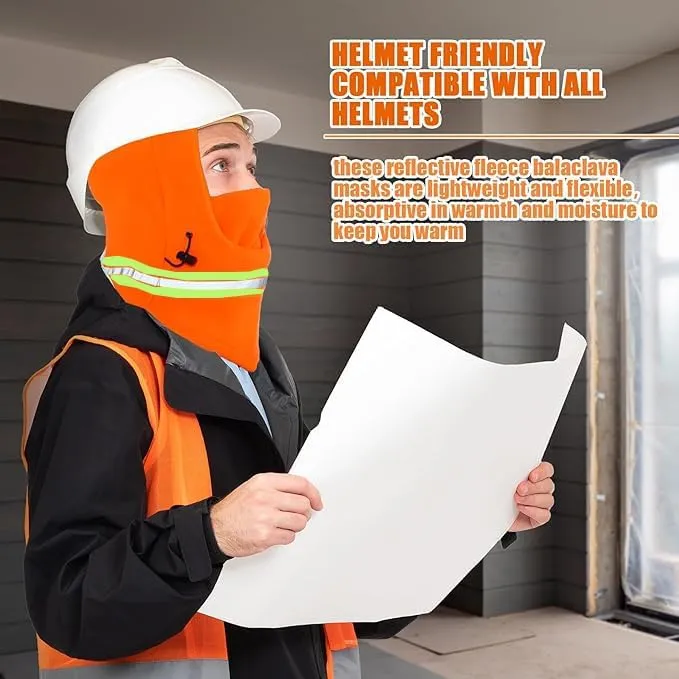 Winter Balaclava High Visibility Polar Fleece Ski Face Mask Men Reflective Windproof Fleece Hat Neck Head Warmer Ski Mask