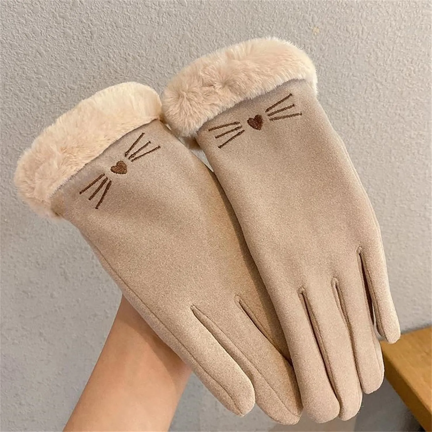 Winter Gloves for Women, Warm Touc Screen Texting Gloves, Womens Knit Glove Soft Thick Fleec Lined Cute Gloves