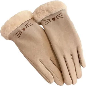 Winter Gloves for Women, Warm Touc Screen Texting Gloves, Womens Knit Glove Soft Thick Fleec Lined Cute Gloves