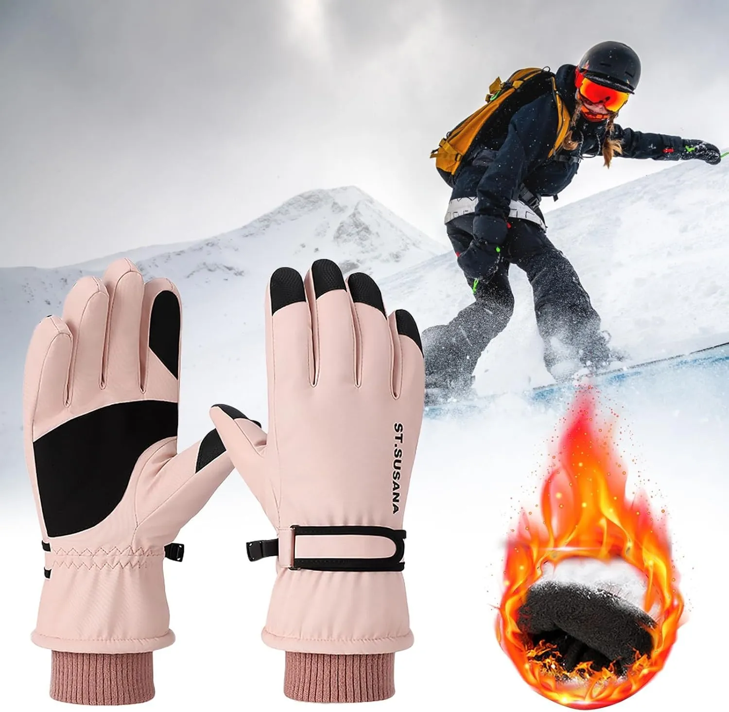 Winter Gloves Men Women Touchscreen Ski Mittens Thermal Snow Cold Weather Thermal Gloves Freezer Gloves