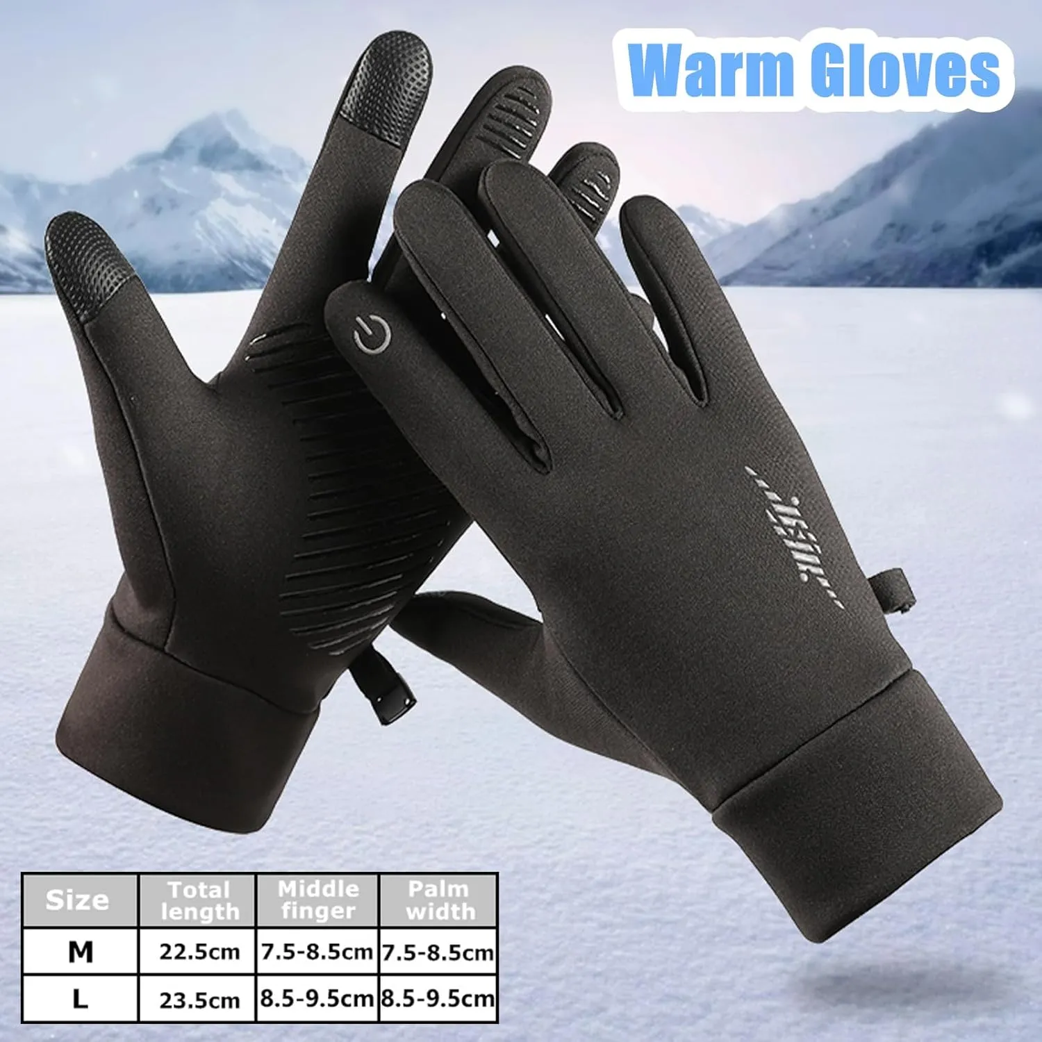 Winter Gloves, Windproof Cycling Gloves with Thermal Liner, Anti-Slip Touchscreen Running Gloves for Outdoor Biking Driving, Thin Warm Gloves for Men Women