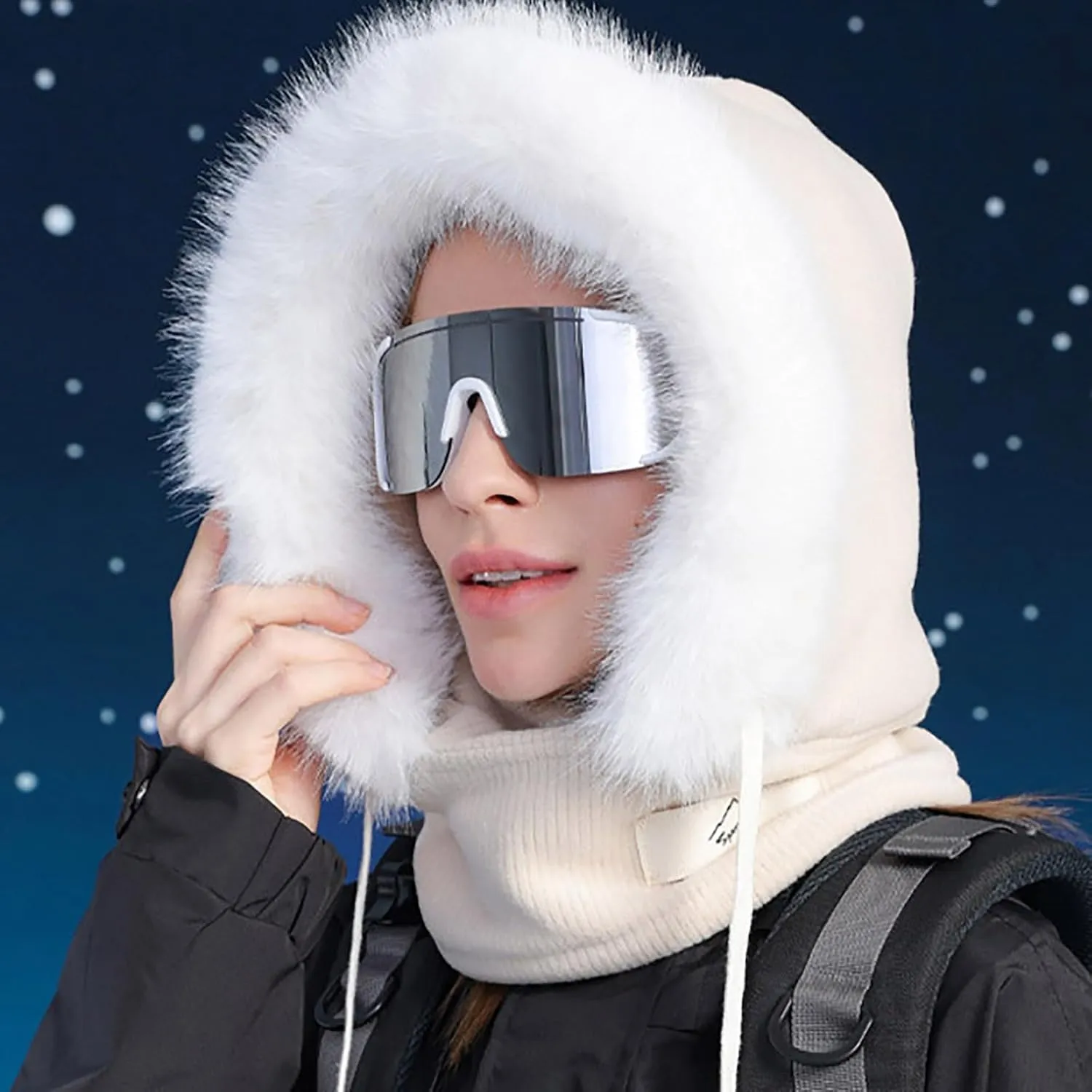 Winter Knitted Balaclava Beanie Hat Neck Warmer Ski Face Cover Winter Face Cover Hat Cap Scarf for Men Women for Men Women