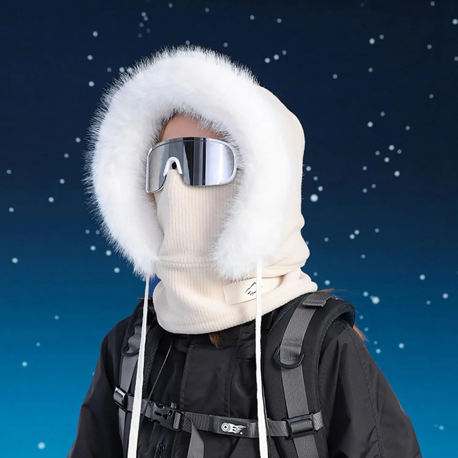 Winter Knitted Balaclava Beanie Hat Neck Warmer Ski Face Cover Winter Face Cover Hat Cap Scarf for Men Women for Men Women