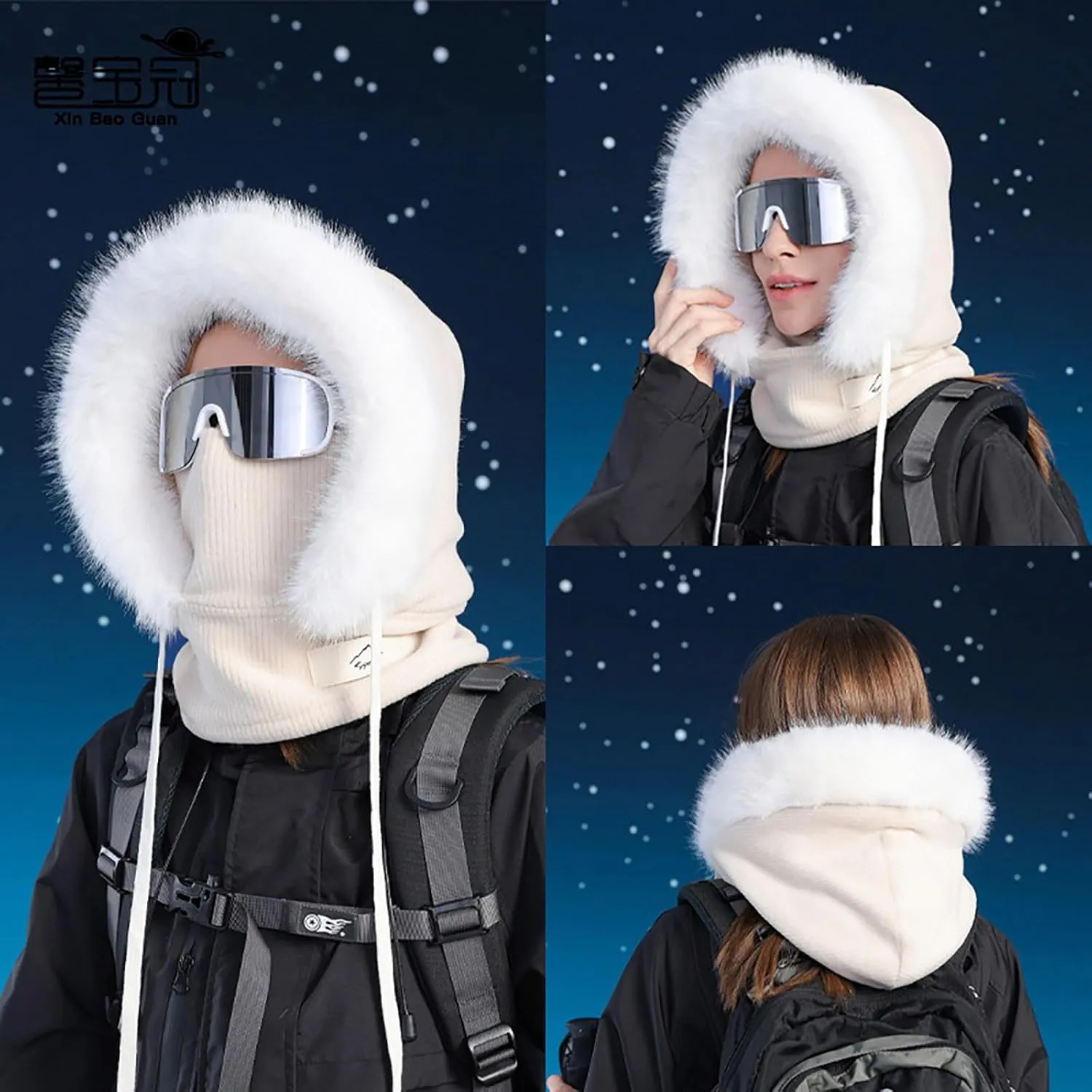 Winter Knitted Balaclava Beanie Hat Neck Warmer Ski Face Cover Winter Face Cover Hat Cap Scarf for Men Women for Men Women