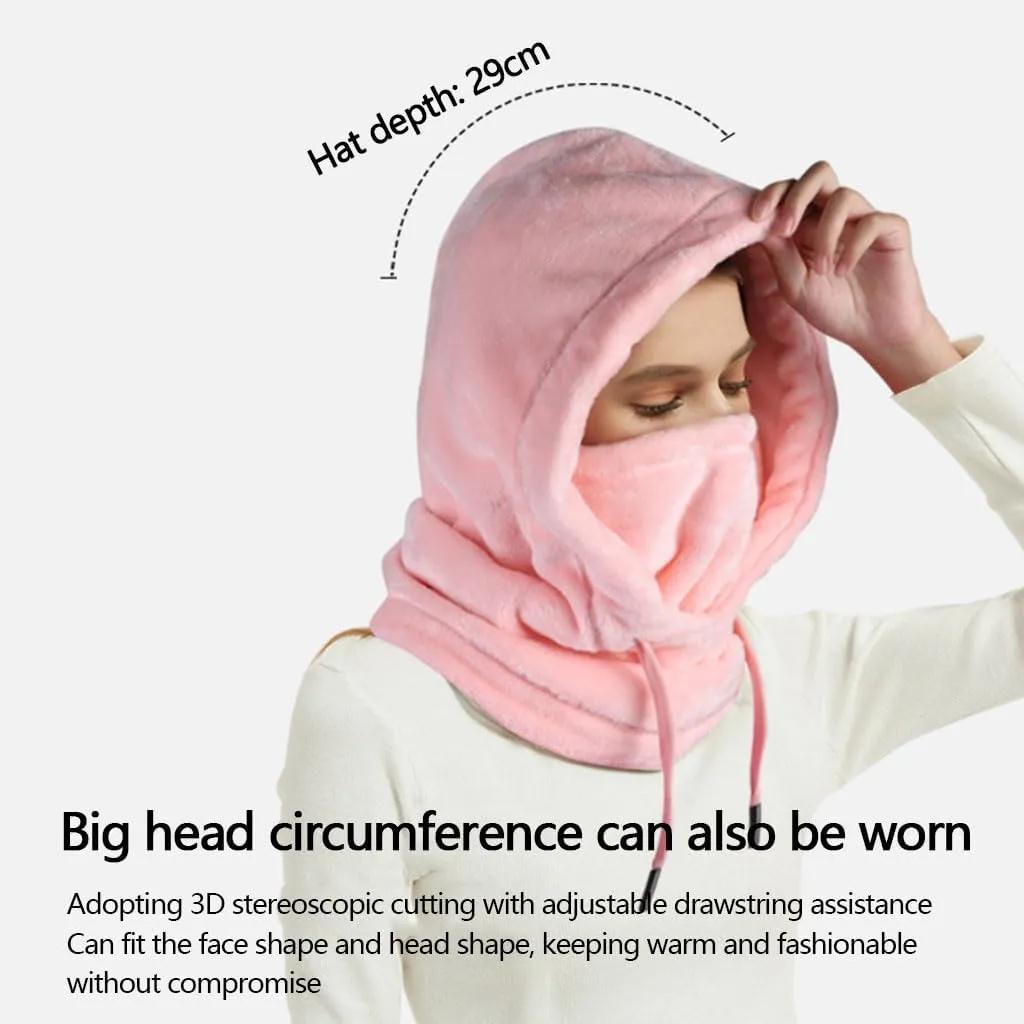 Winter Ski Face Mask for Men Women, Windproof Warm Face Cover Helmets Hats, Plush Hooded Scarf for Cold Weather
