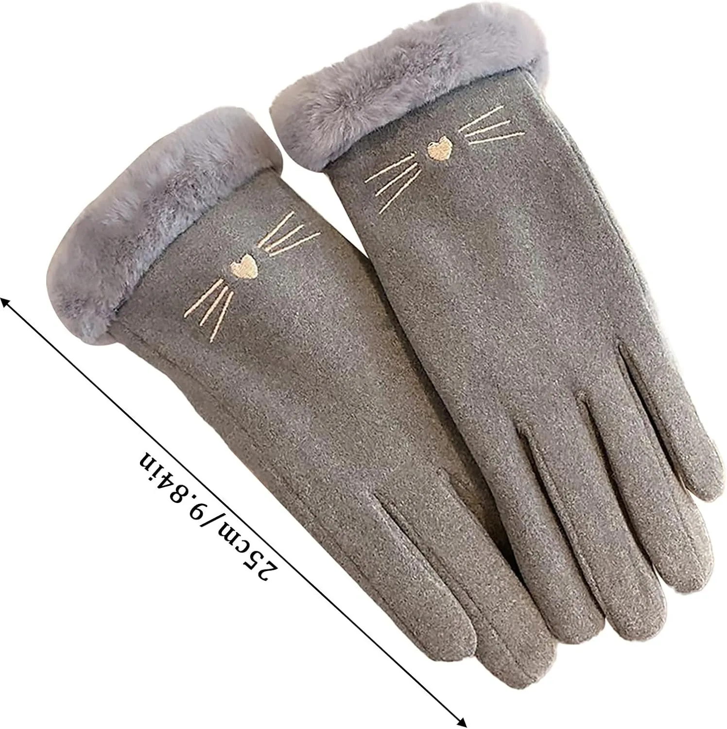 Winter Suede Gloves for Cold Weather Comfortable Womens Gloves Snow Gloves Windproof Warm Driving Gloves