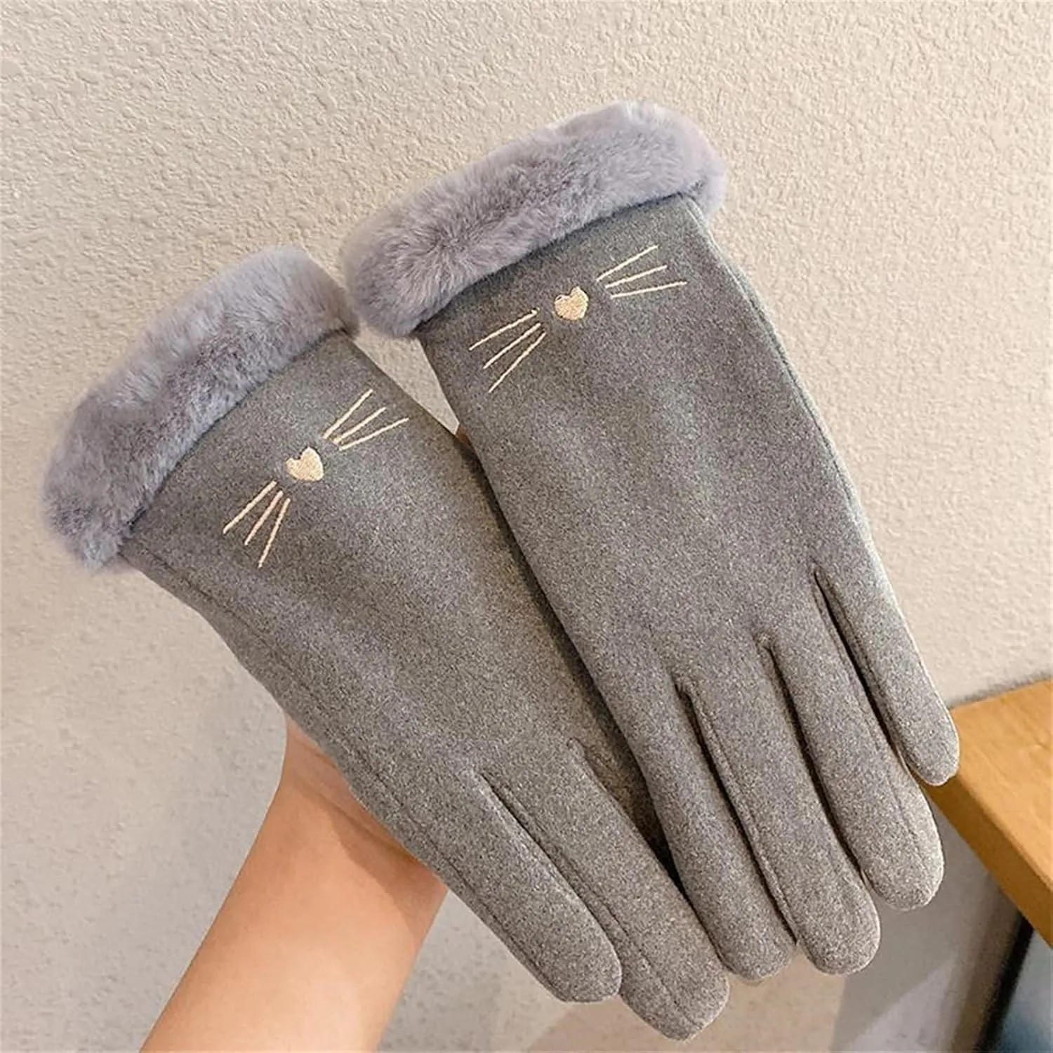 Winter Suede Gloves for Cold Weather Comfortable Womens Gloves Snow Gloves Windproof Warm Driving Gloves
