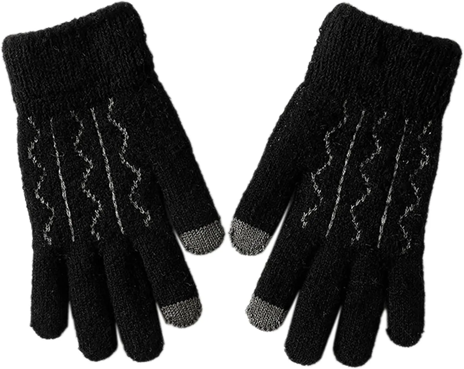 Winter Touchscreen Gloves Warm Anti-Slip Touchscreen Lined Knit Glove for Men Women