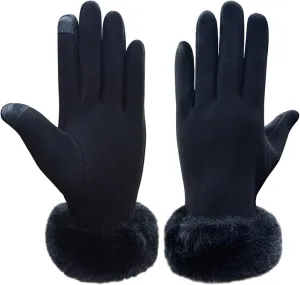 Winter Warm Touchscreen Gloves Women's Texting Phone Gloves Fuzzy Soft Winter Gloves for Cold Weather
