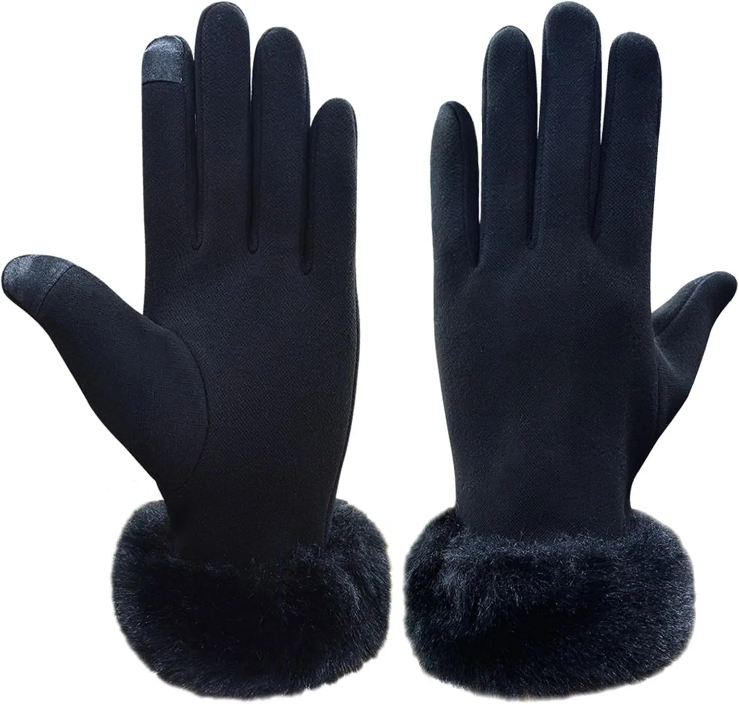 Winter Warm Touchscreen Gloves Women's Texting Phone Gloves Fuzzy Soft Winter Gloves for Cold Weather