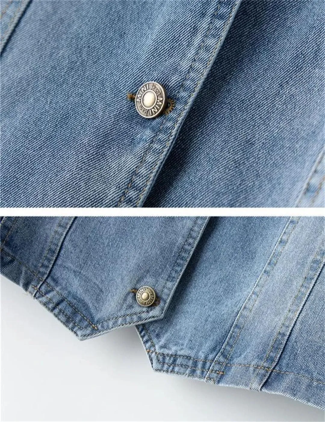 Women Cowboy Short Small Denim Jacket For Patchwork Outdoor Clothing Coat