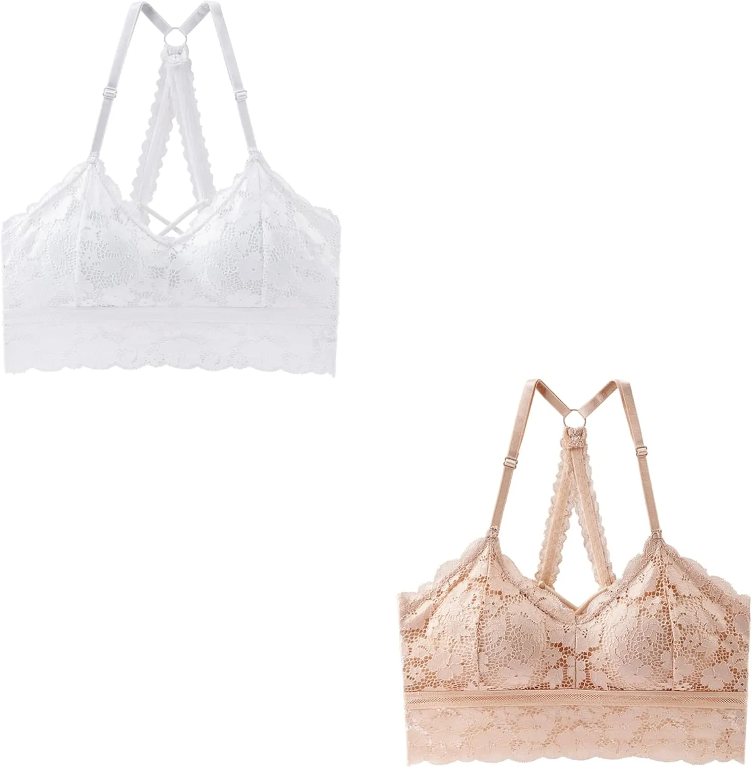 Women Lace Bralettes Wireless Padded Bra