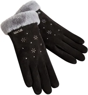 Women Winter Gloves With Touc Screen Fingers Warm Gloves Texting Thermal Windproof Mittens for Driving Running