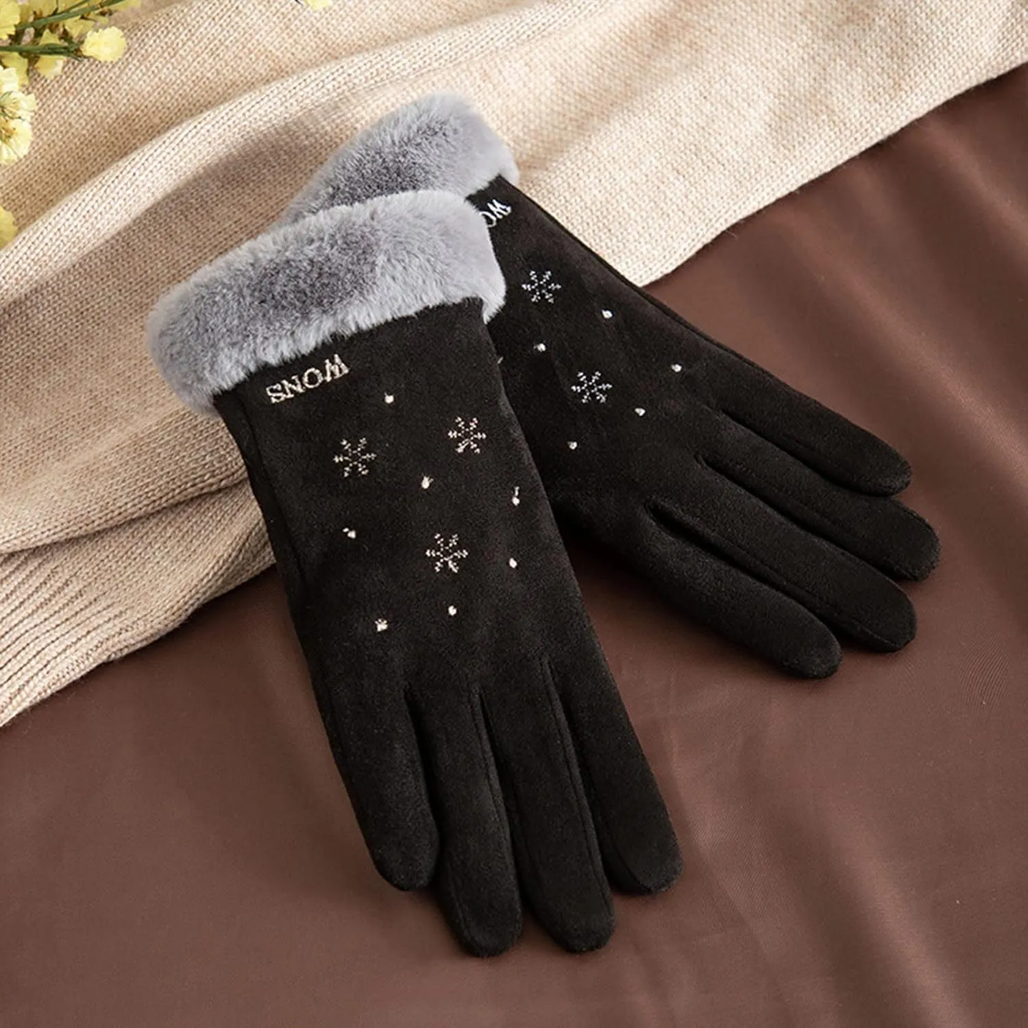Women Winter Gloves With Touc Screen Fingers Warm Gloves Texting Thermal Windproof Mittens for Driving Running