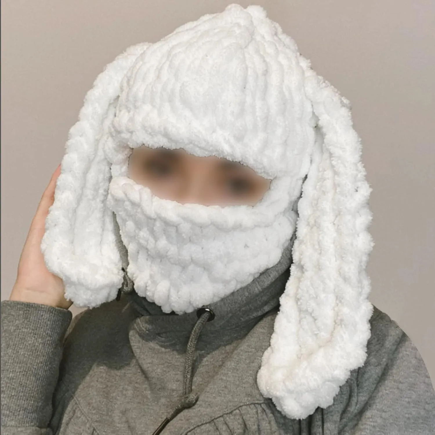 Women Winter Vintage Knit Beanie Hat Chunky Cable Knit Soft Warm Hat Stretchy Thick Knitted Cap