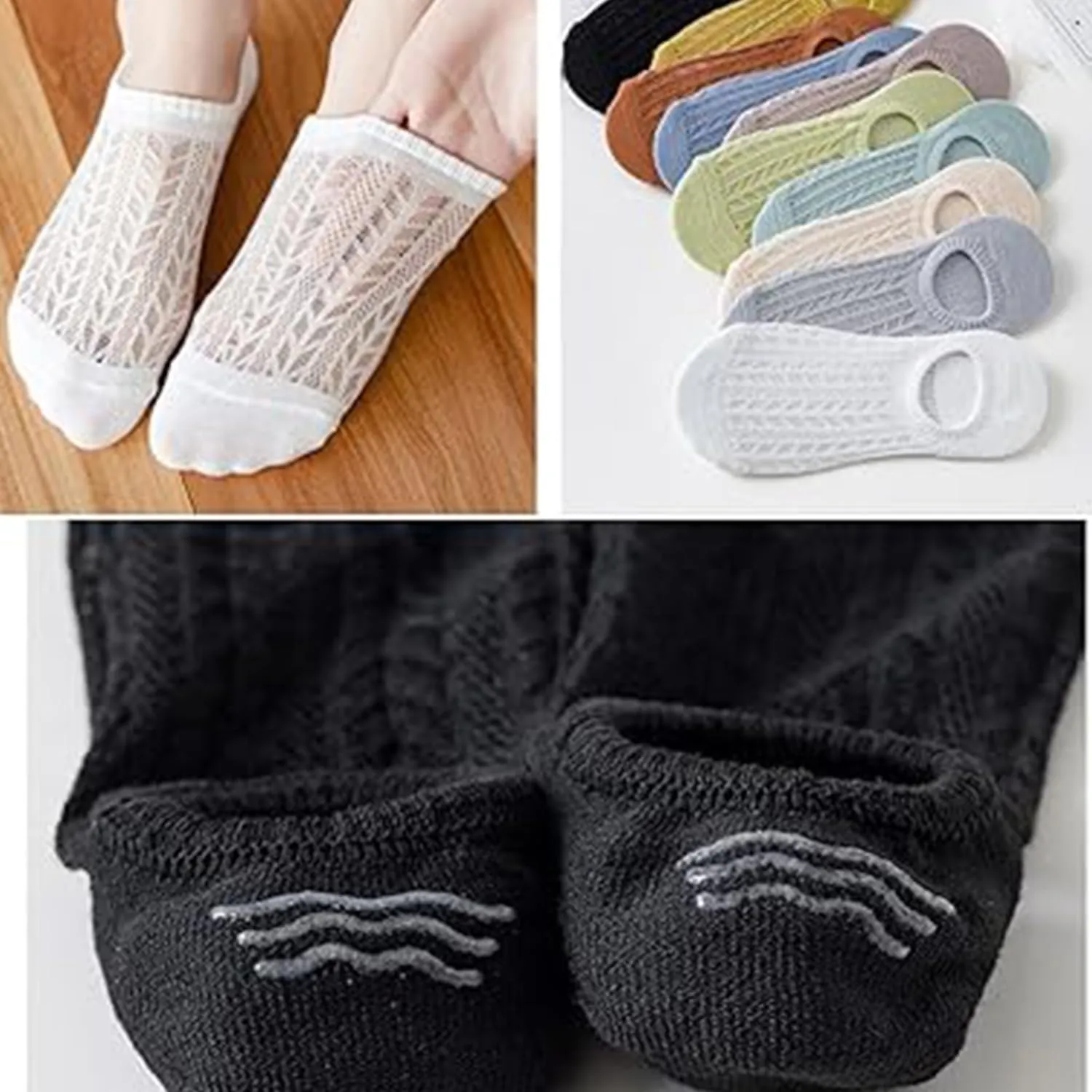 Women's 6 Pairs Mesh Low Cut Socks Ultra Thin Breathable Cotton Ankle Socks Athletic Running Casual No Show Socks