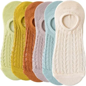 Women's 6 Pairs Mesh Low Cut Socks Ultra Thin Breathable Cotton Ankle Socks Athletic Running Casual No Show Socks