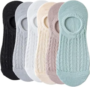 Women's 6 Pairs Mesh Low Cut Socks Ultra Thin Breathable Cotton Ankle Socks Athletic Running Casual No Show Socks