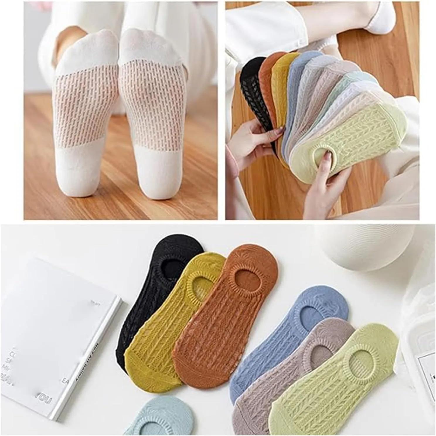 Women's 6 Pairs Mesh Low Cut Socks Ultra Thin Breathable Cotton Ankle Socks Athletic Running Casual No Show Socks