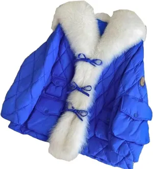 Womens Collar Down Cotton Coat Jacket Winter Warm Padded Puffer Parkas Mid-Length Cotton-Padded Outwear